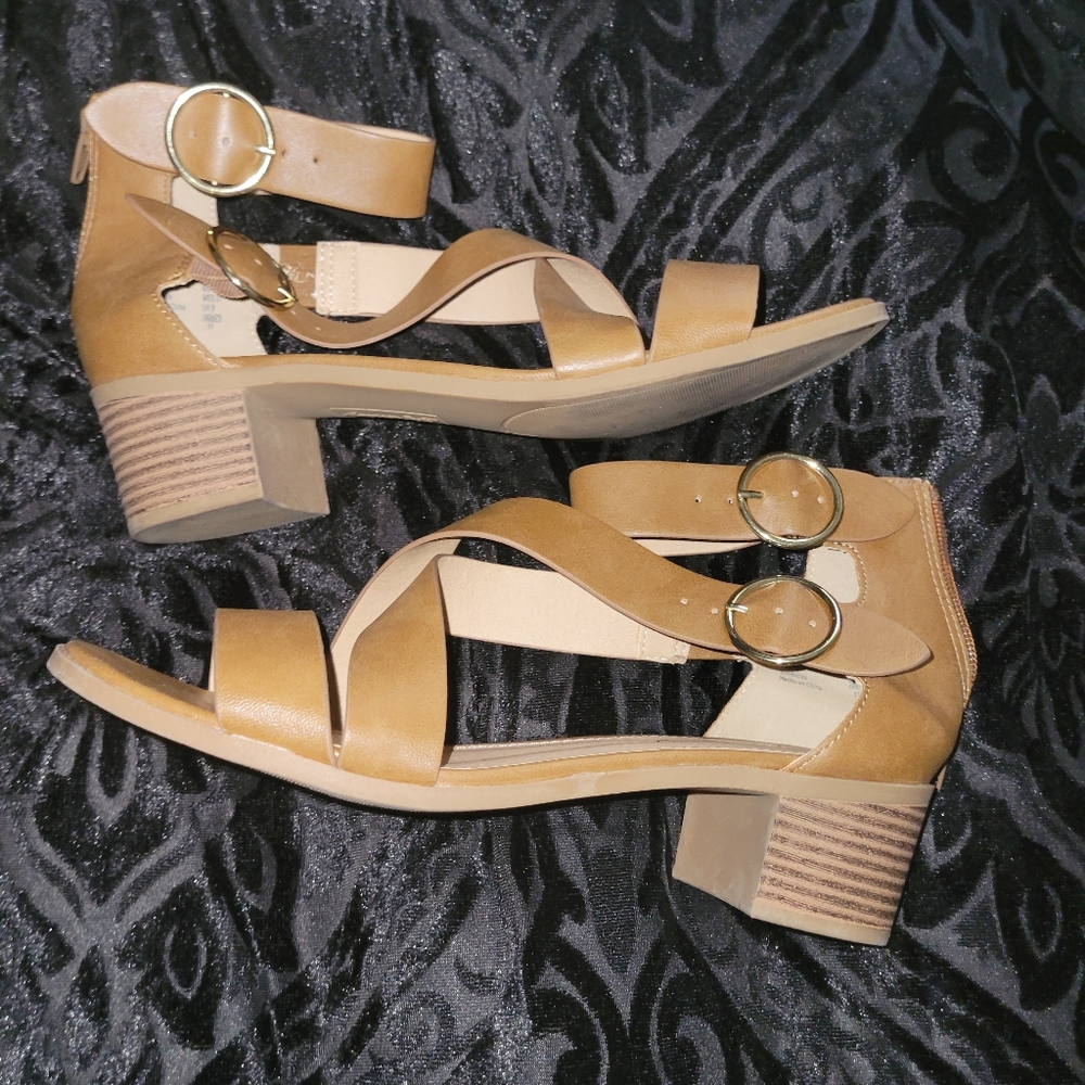 Cute strappy cognac sandals